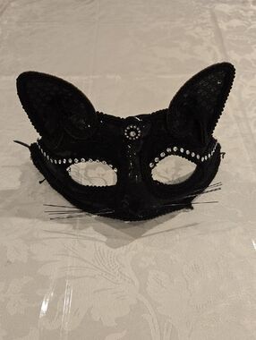 Black Cat Face Mask Costume